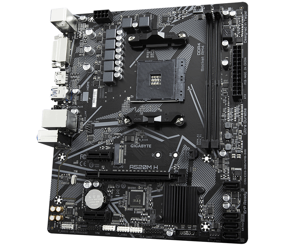 Bekijk afbeelding 4 van Gigabyte AM4 A520M H - DDR4/M.2/DP/HDMI/DVI/µATX